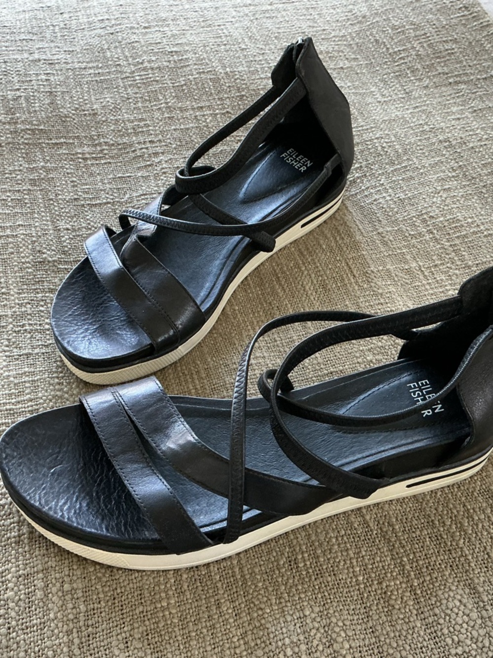 Eileen Fisher | Skip Washed Leather Sneaker Sandal 10,